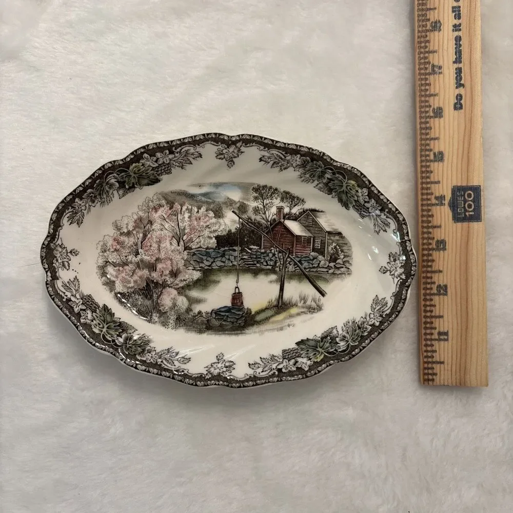 Johnson Bros Friendly Village Gravy Boat Plate Small Dish Made In England